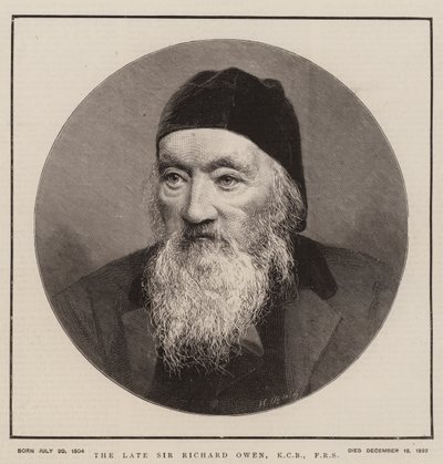 Zesnulý Sir Richard Owen, KCB, FRS (rytina) od English School