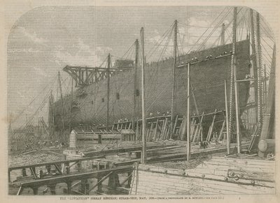 Parní loď Leviathan (Great Eastern), květen 1856 od English School