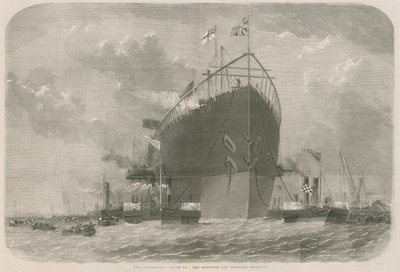 Leviathan odtáhl na její kotviště u Deptfordu od English School