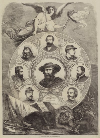 Osvoboditelé jižní Itálie (rytina) od English School