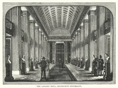 The Library Hall, Edinburgh University (rytina) od English School