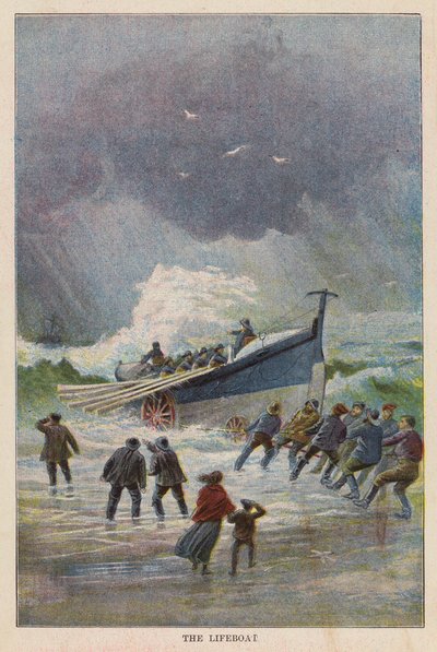 Záchranný člun (barevná litografie) od English School