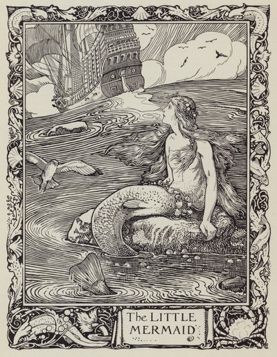 Malá mořská víla (litografie) od English School