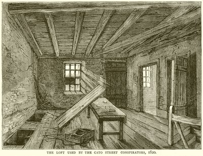 Loft používaný Cato Street Conspirators, 1820 od English School