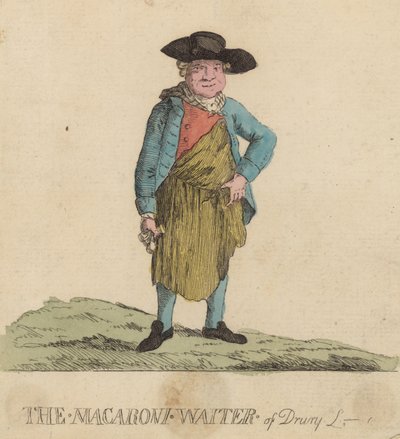 Macaroni číšník z Drury Lane, Londýn od English School