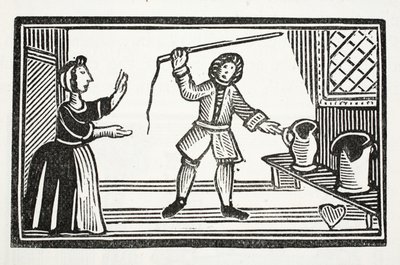 The Mad Pranks of Tom Tram, ilustrace z Chap-books of the Eighteenth Century od Johna Ashtona, hospoda. 1882 od English School