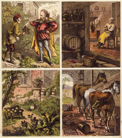 Kouzelná rakev (barevná litografie) od English School