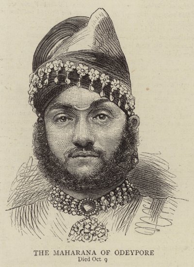 Maharana z Odeypore (rytina) od English School