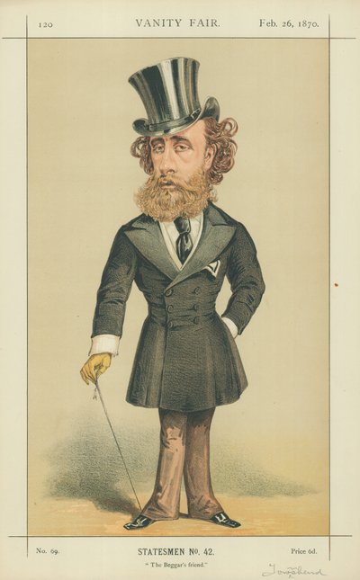 Marquis (John) Townshend, The Beggars Friend, 26. února 1870, karikatura Vanity Fair od English School