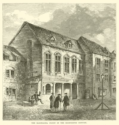 Vězení Marshalsea v osmnáctém století (rytina) od English School