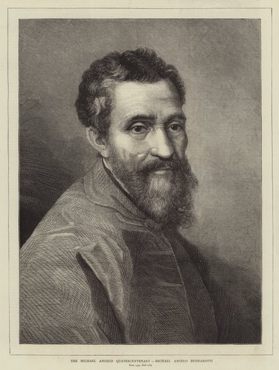 Michelangelo čtvrtstoletí, Michelangelo Buonarroti (rytina) od English School