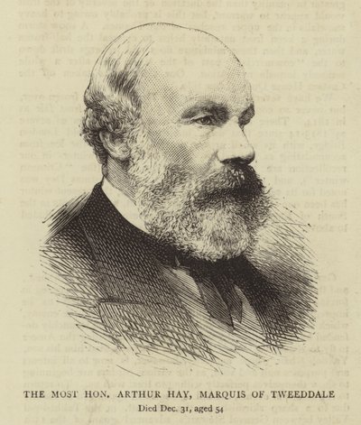 Nejčestnější Arthur Hay, markýz z Tweeddale (rytina) od English School