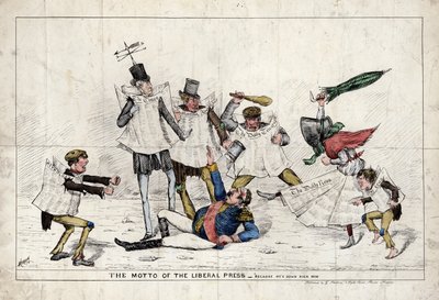 Motto liberálního tisku, které ukazuje, jak byl Napoleon III napaden britským tiskem od English School