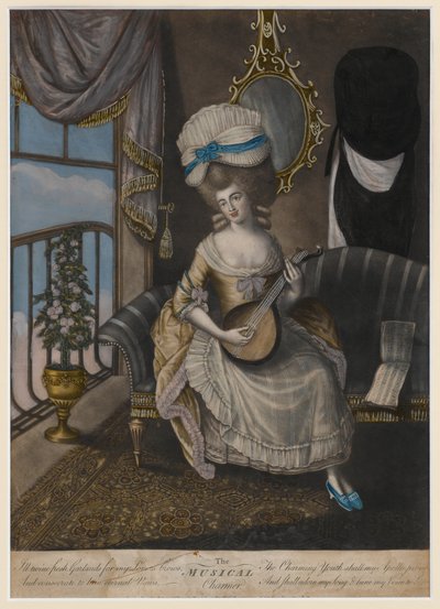 The Musical Charmer, 1780 (ručně kolorovaná mezzotinta) od English School
