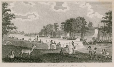 Naumachia v Hyde Parku na oslavu míru z roku 1814 od English School