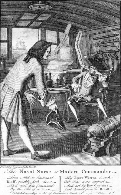 Námořní sestra nebo moderní velitel, 1750 od English School