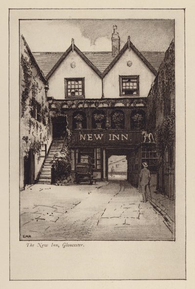 The New Inn, Gloucester (litografie) od English School