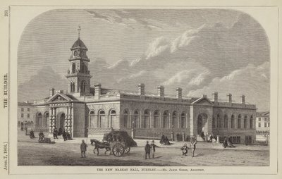 The New Market Hall, Burnley, pan James Green, architekt (rytina) od English School