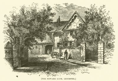 Newark Gate, Leicester (rytina) od English School