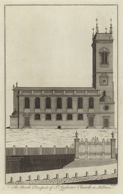 North Prospect of St Andrews Church v Holbornu od English School