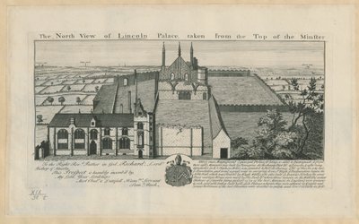 Severní pohled na Lincolnský palác z vrcholu Minsteru od English School