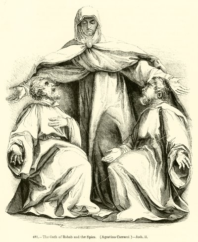 Přísaha Rahab a špiónů, Agostino Carracci, Joshua II (rytina) od English School