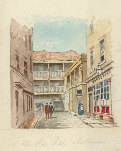 The Old Bell Inn, Holborn, Londýn (wc na papíře) od English School