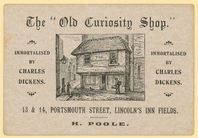 The Old Curiosity Shop, Portsmouth Street, Lincolns Inn Fields, Londýn; Prodejce odpadového papíru Poole od English School
