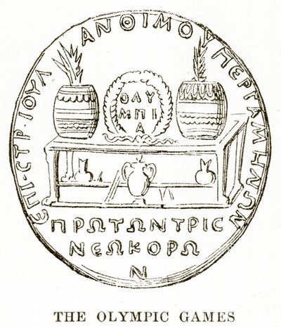 Olympijské hry, ilustrace z Dějiny Řecka od Victora Duruye, 1890 od English School
