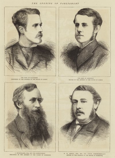 Otevření parlamentu (rytina) od English School