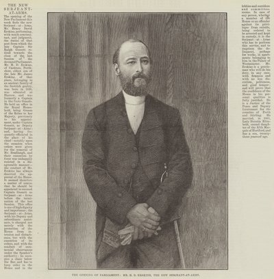 Otevření parlamentu, pan H D Erskine, New Serjeant-at-Arms (rytina) od English School