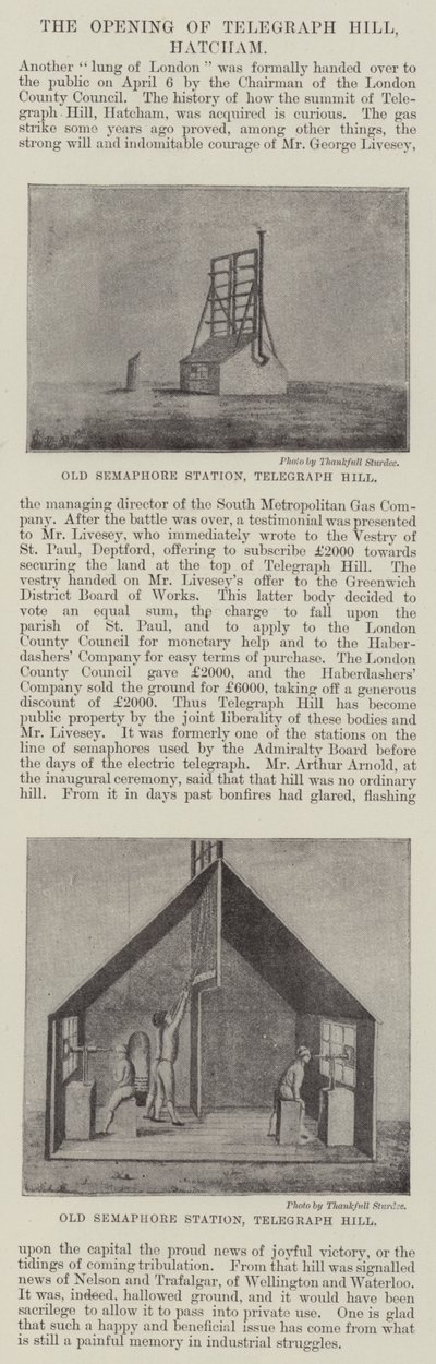 Otevření Telegraph Hill, Hatcham (rytina) od English School