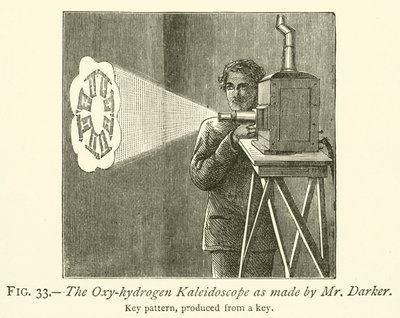 Kyslíkovo-vodíkový kaleidoskop vytvořený panem Darkerem (rytina) od English School