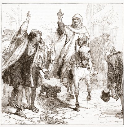 Papežský nuncius Chieregato v Norimberku, ilustrace z Historie protestantismu od Jamese Aitkena Wylie (1808-1890), pub. 1878 od English School