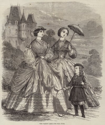 The Paris Fashions for June (rytina) od English School