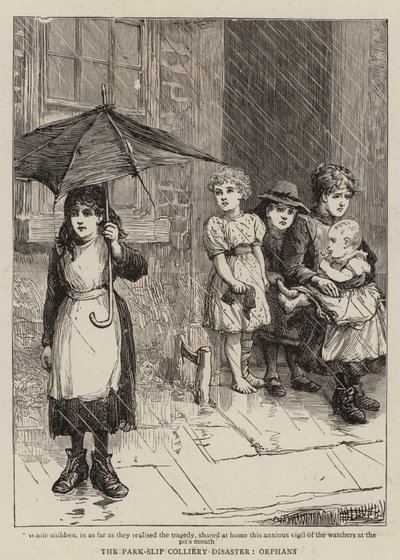 The Park-Slip Colliery Disaster, Orphans (rytina) od English School