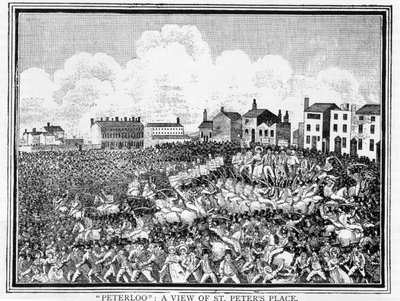 Masakr v Peterloo, pohled na náměstí St. Peters Place od English School