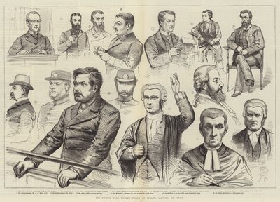 The Phoenix Park Murder Trials v Dublinu, Sketches in Court od English School