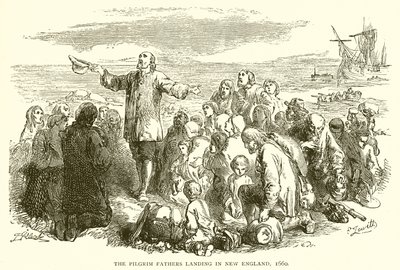 Přistání Otců poutníků v Nové Anglii, 1660 od English School