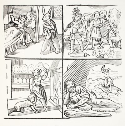 The Pleasant History of Jack Horner, ilustrace z Chap-books of the Eighteenth Century od Johna Ashtona, hospoda. 1882 od English School