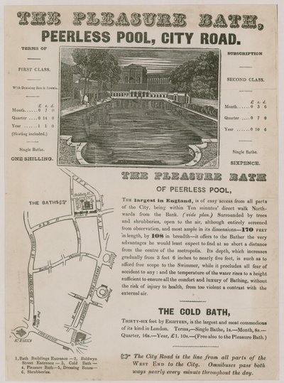 The Pleasure Bath, Peerless Pool, City Road od English School