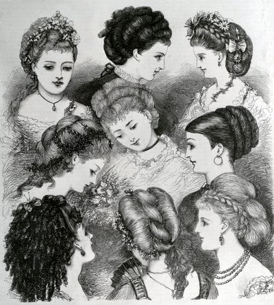 Současná móda ve vlasech, 1870 od English School