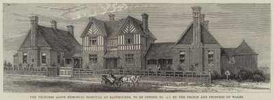 Princezna Alice Memorial Hospital v Eastbourne, kterou dnes otevře princ a princezna z Walesu (rytina) od English School