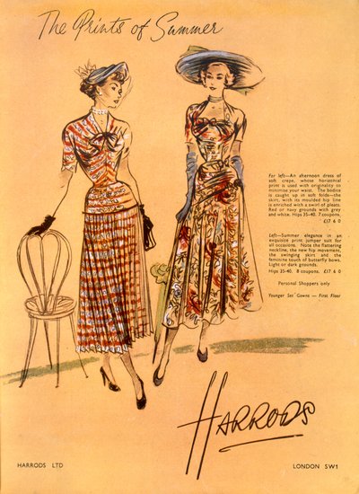 The Prints of Summer, z Harrods Ltd., červen 1948 od English School