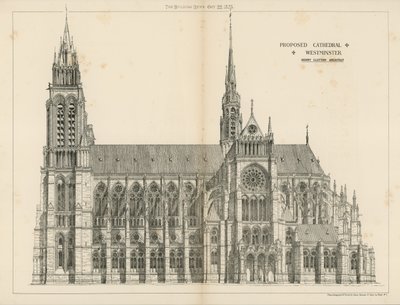 Navrhovaná katedrála ve Westminsteru od English School