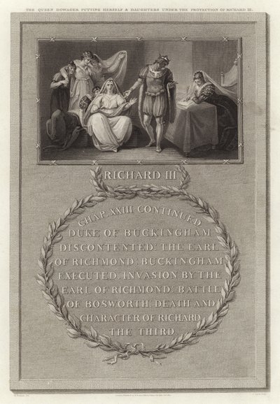 Královna vdova dává sebe a dcery pod ochranu Richarda III od English School