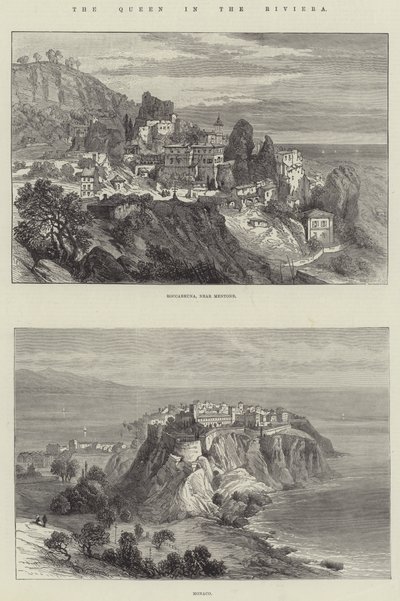 Královna na Riviéře (rytina) od English School