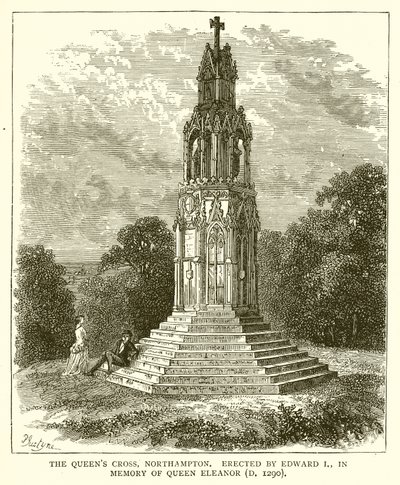 Queens Cross, Northampton. Postaven Edwardem I. na památku královny Eleanor (D. 1290) od English School