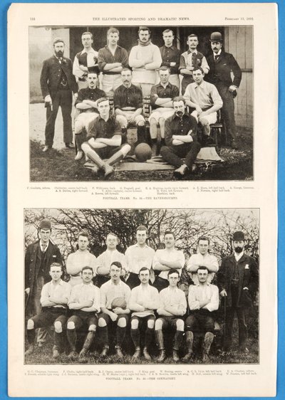 Ravensbourne a The Connaught, fotbalové týmy uvedené v The Illustrated Sporting and Dramatic News, 13. února 1892 od English School