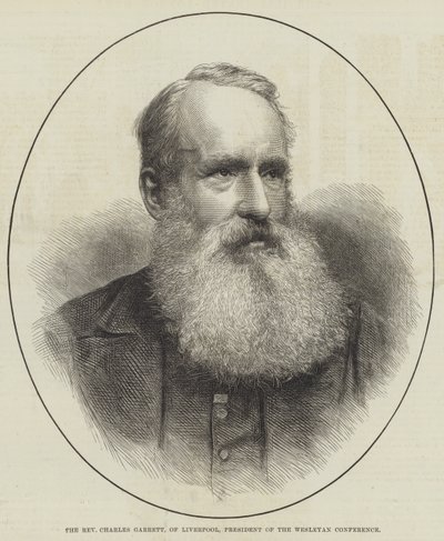 Reverend Charles Garrett z Liverpoolu, předseda Wesleyan Conference (rytina) od English School